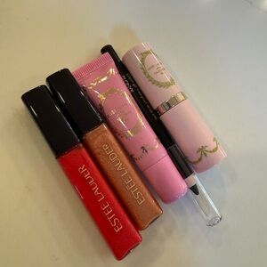 Estee Lauder Lip Gloss and Balm Collection - Red, Pink, Gold glitters
